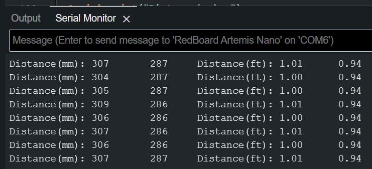 Readings before calibration.